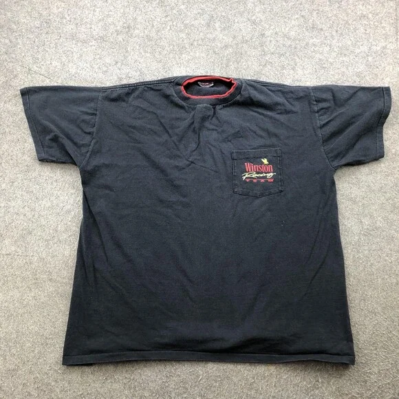 Vintage Winston Racing Team Shirt Mens XL NASCAR Racing Pocket Tee